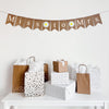 This Miss to Mrs. Burlap banner features white letters spelling out the wording with 2 write daisy hand stenciled flower between each word. It&#39;s the perfect addition to an engagement party or bridal shower decor.