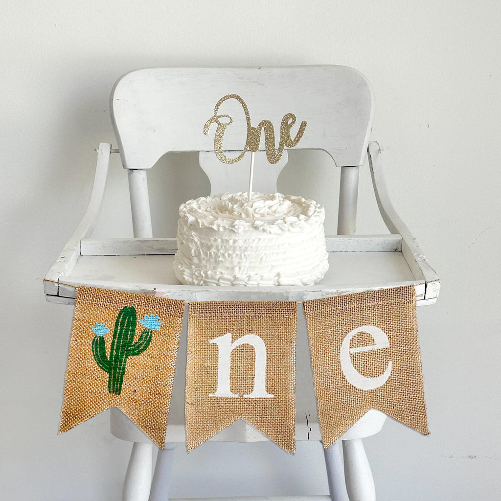 Fiesta First Birthday | Cactus Birthday Party | Baby Boy First Birthday | Fiesta Theme Party | One Banner | High Chair Banner | Cake Smash