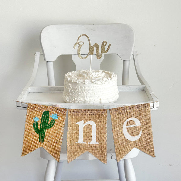 Fiesta First Birthday | Cactus Birthday Party | Baby Boy First Birthday | Fiesta Theme Party | One Banner | High Chair Banner | Cake Smash