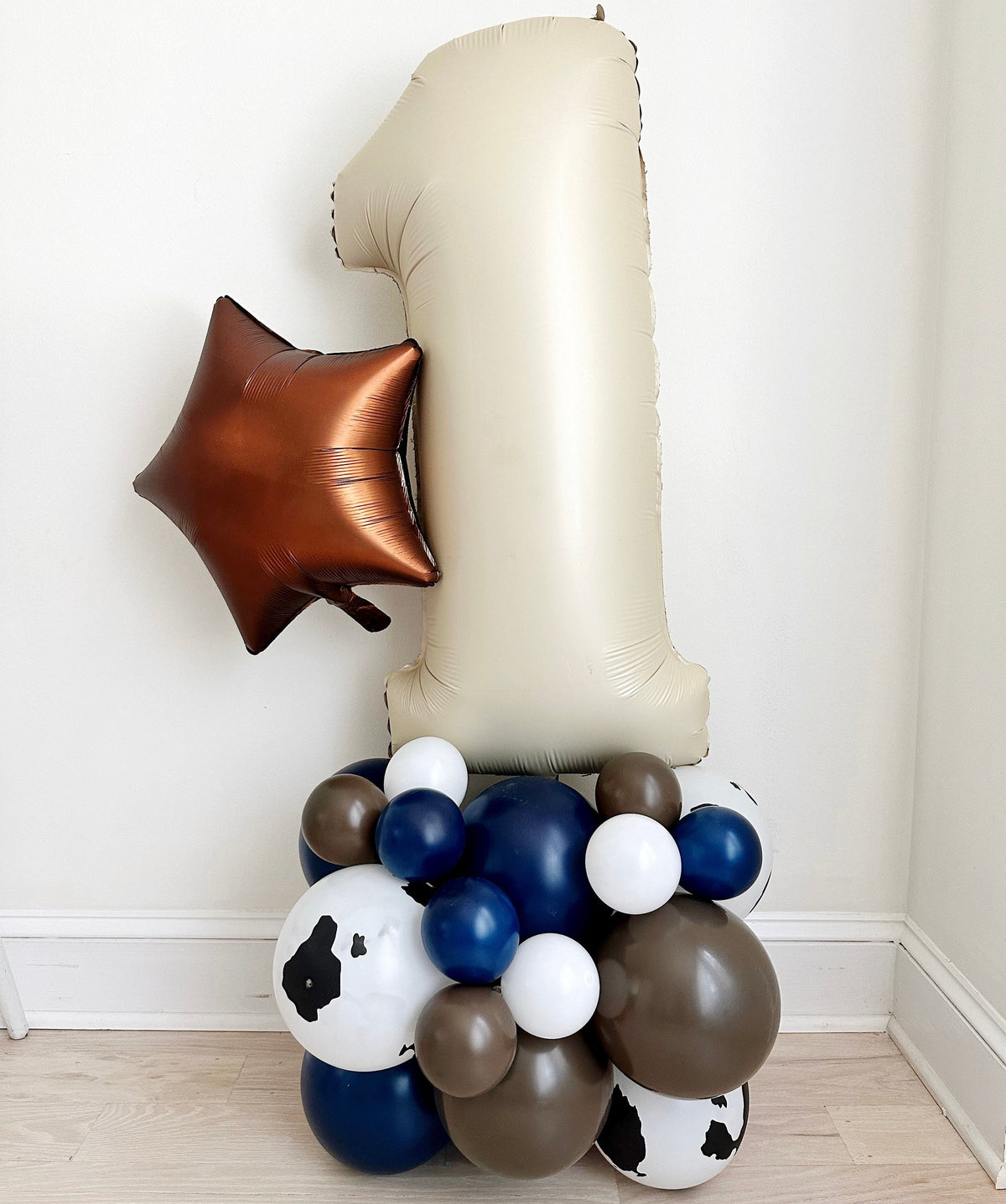Rodeo 1st Birthday Balloon Tower | Blue My First Rodeo Birthday Party ...