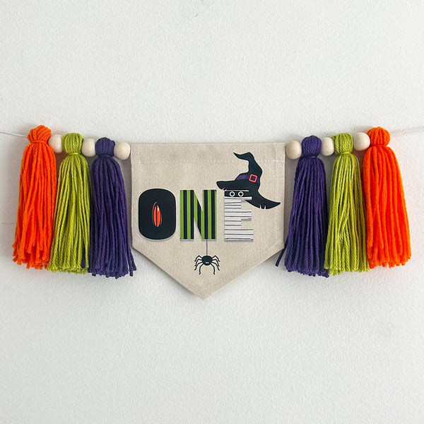 Halloween 1st Birthday Party Decorations | Witch First Birthday Tassel Banner