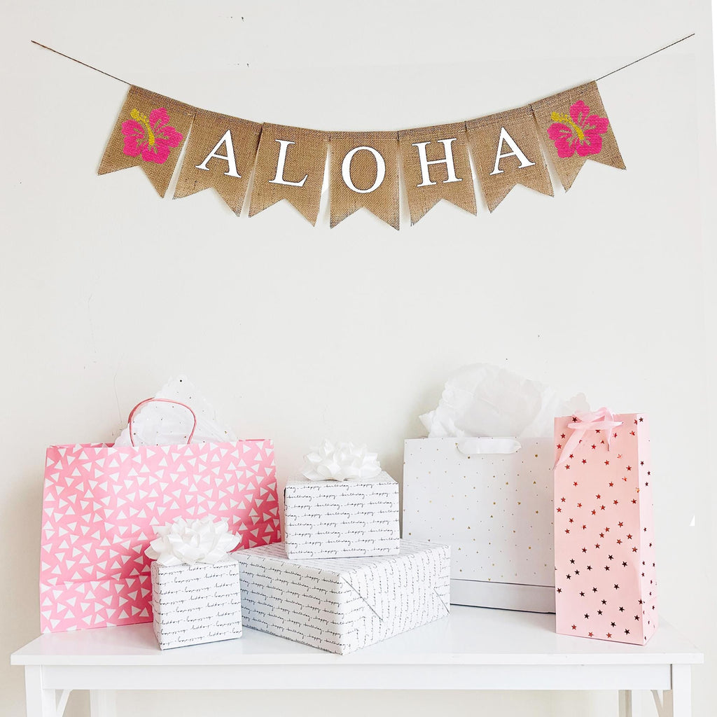 Pineapple Party Decorations | Aloha Banner | Luau Party Ideas | Beach Baby Shower Theme | Hawaiian Baby Shower | Summer Birthday |