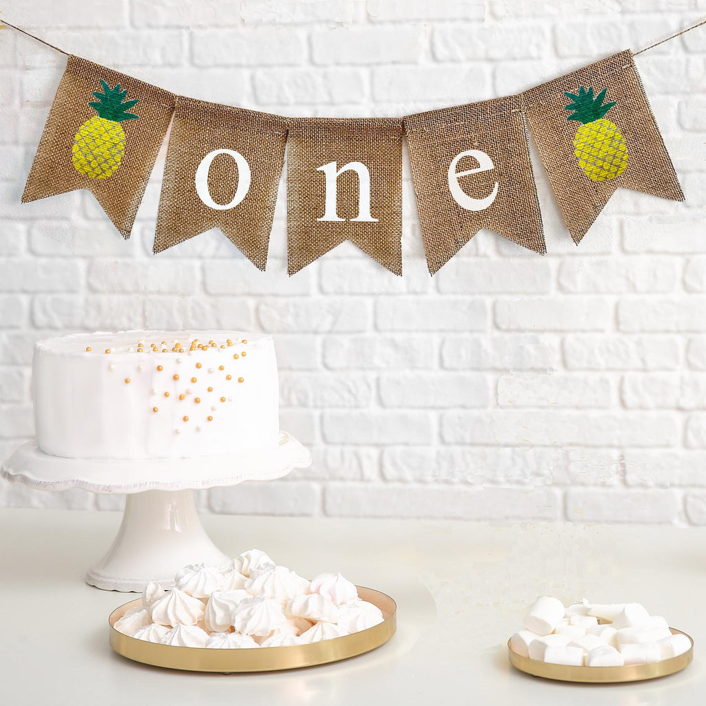 Tropical Party Decorations | One Banner | Luau Party | High Chair Banner | Baby First Birthday | Pineapple Birthday | Fruit Party |