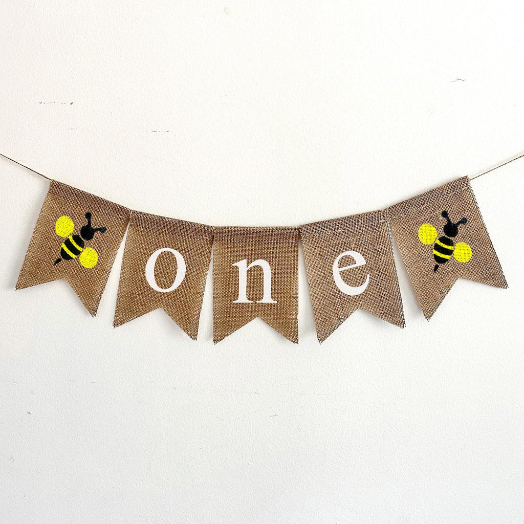 1st Birthday Decor, Bumble Bee One Banner