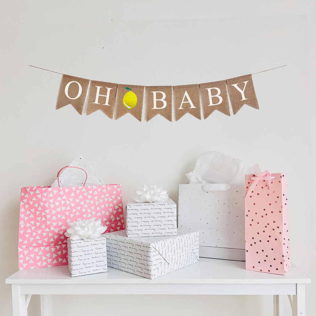 Girl Baby Shower Decorations, Lemon Themed Baby Shower, It's A Girl Banner, Gender Reveal Party Decor, Lemonade Party Theme, Burlap Banner