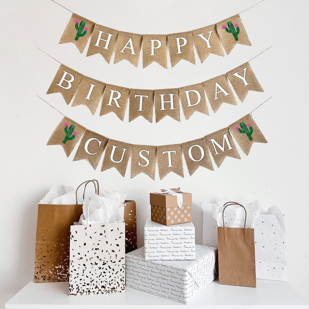 Cactus Birthday Decorations | Happy Birthday Banner | Fiesta Decor | Fiesta Theme Party | Summer Party Decorations | Personalized Banner