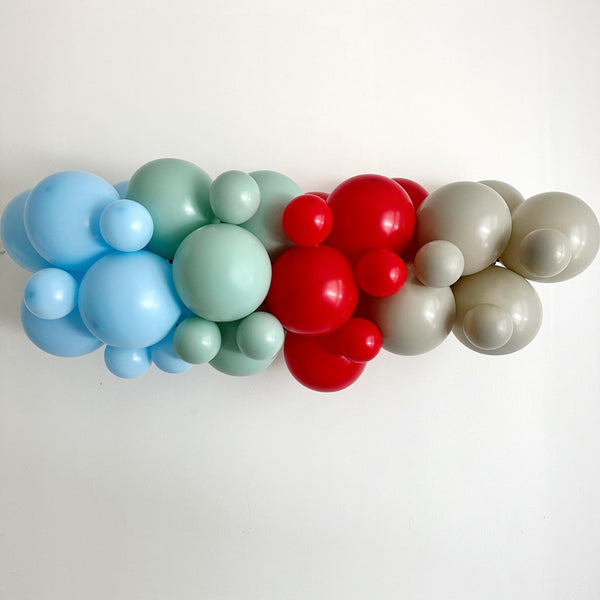 Colorful Balloon Garland | Multi-Color Balloon Decor | Red Balloon Decor | Mint Green Balloon Decor | Blue Balloon Decor | Balloon Garland