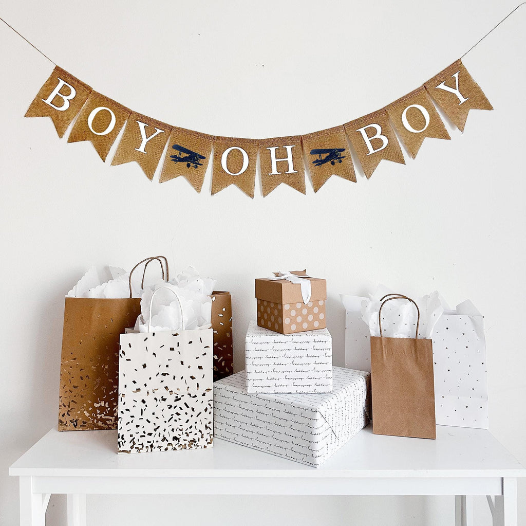 Boy Baby Shower Decorations, Airplane Banner, Baby Announcement, Gender Reveal, Airplane Theme Party, Aviation Nursery Decor, Burlap Banner