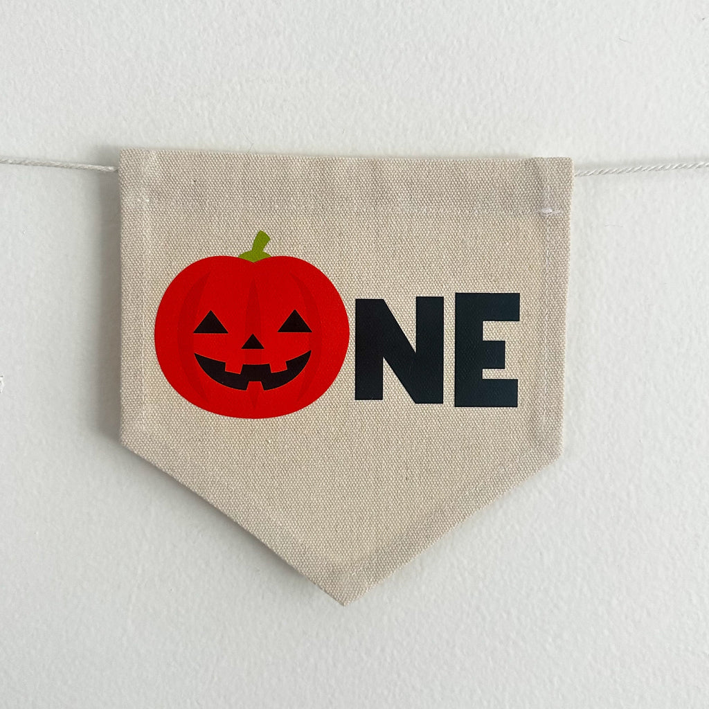 Halloween 1st Birthday Party Decorations | Jack O Lantern First Birthday Tassel Banner
