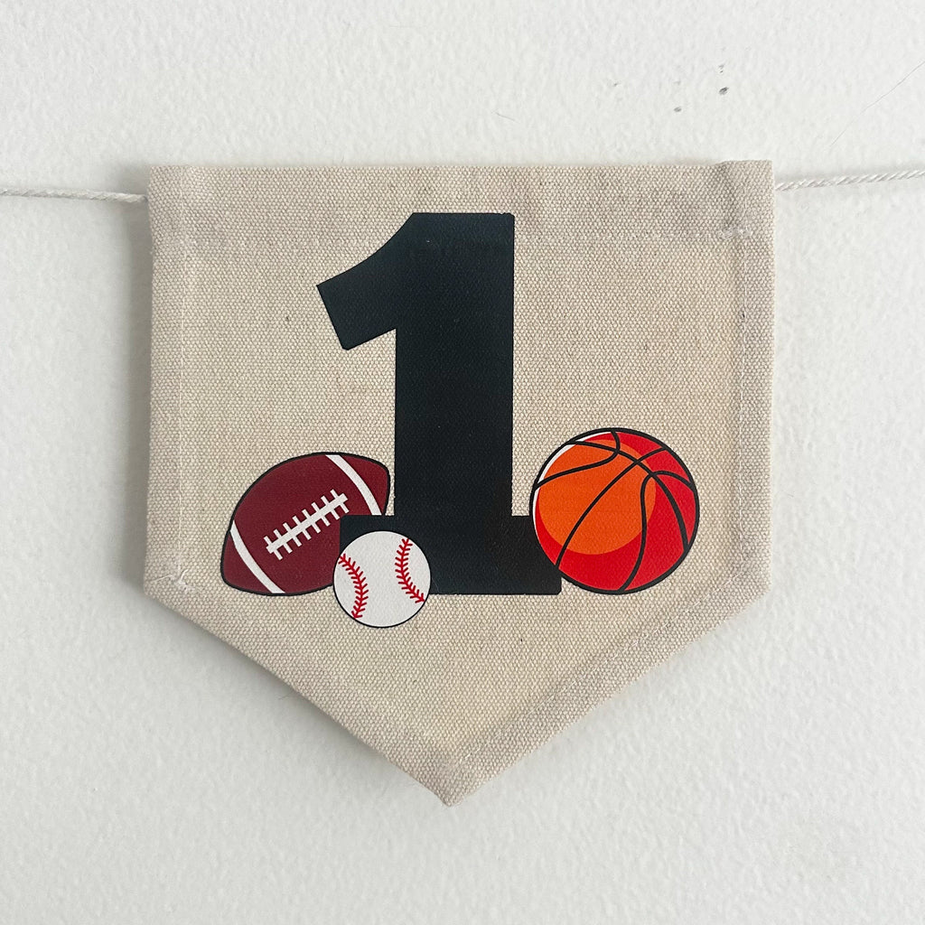 Sports 1st Birthday Party Decorations, All Star First Birthday Highchair Sign, Tassel Banner, Football, Basketball, Baseball, Cake Smash