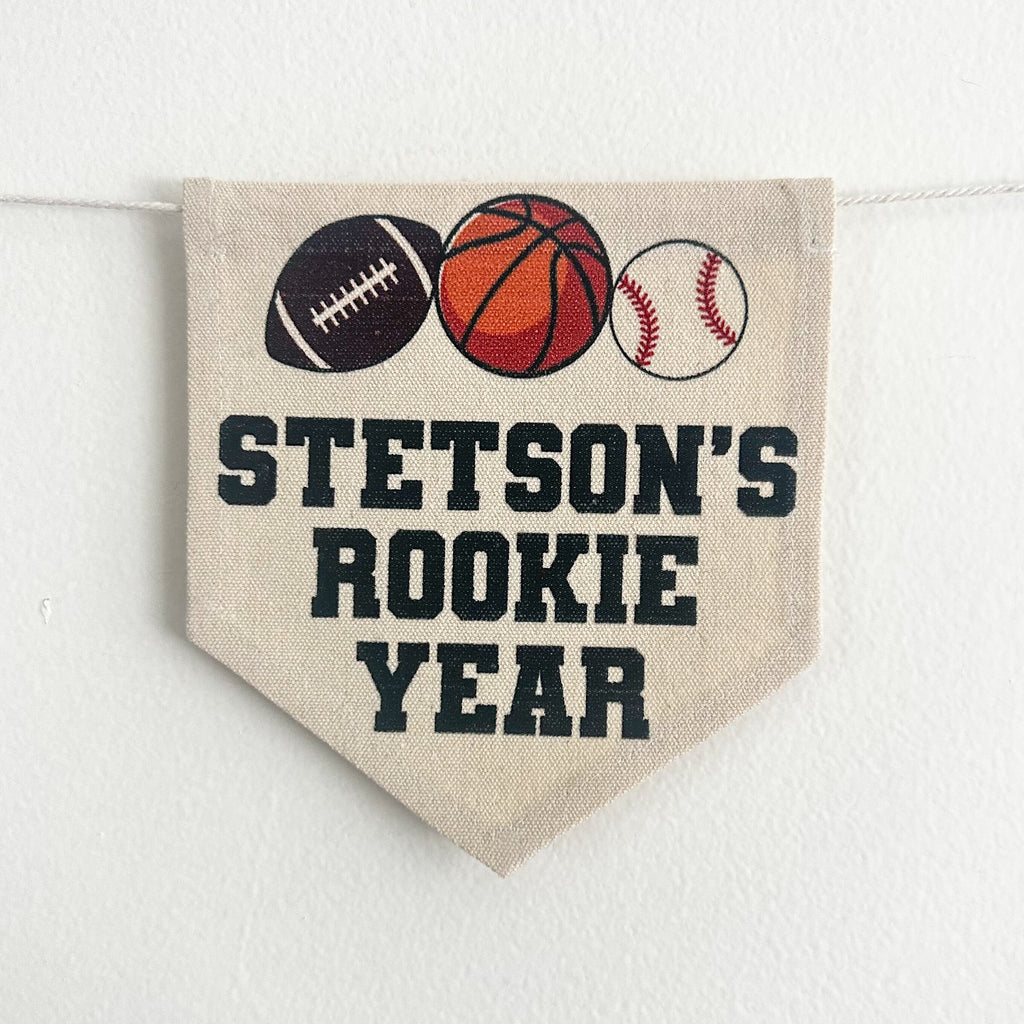 Sports 1st Birthday Party Decorations, Custom All Star First Birthday Highchair Sign, Tassel Banner, Football, Basketball, Rookie Year
