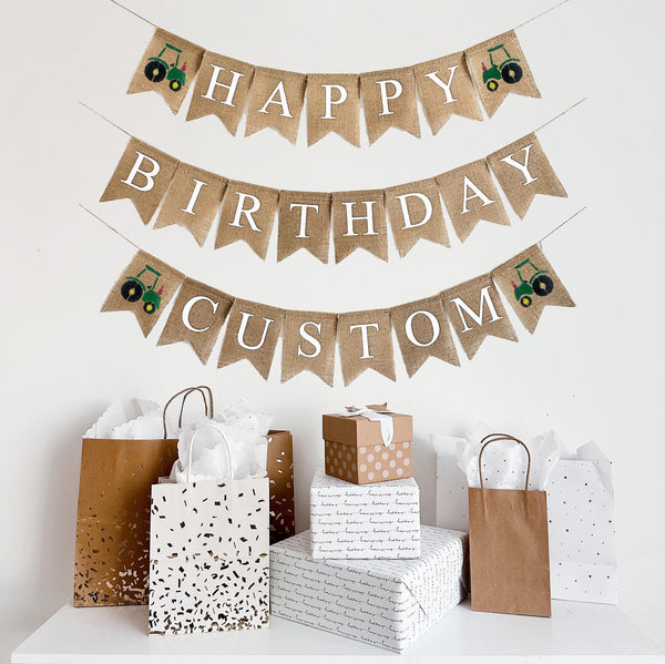 Farm Birthday Party Decorations | Personalized Banner | Happy Birthday Banner | Tractor Party | Personalized Banner | Farm Theme Party