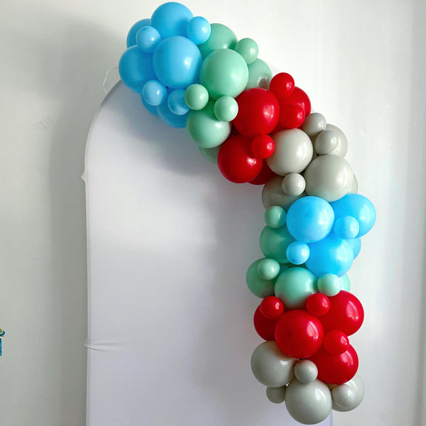 6 Foot Balloon Garland, Red, Blue, Green Gray Balloon Garland, Photo Booth Backdrop, Balloon Decorations, Birthday Party Decor