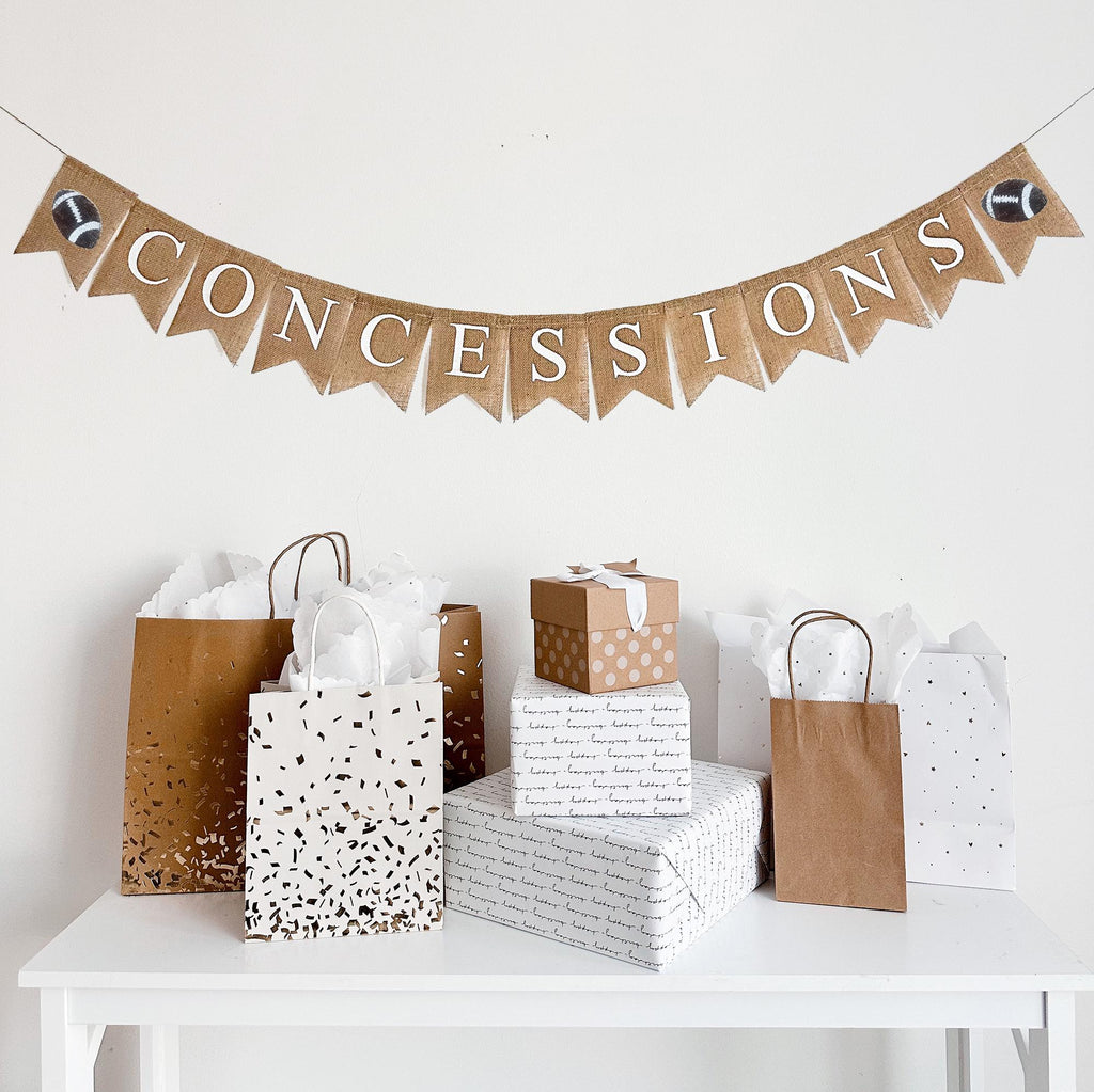 Concessions Stand Burlap Banner | Football Party Decorations