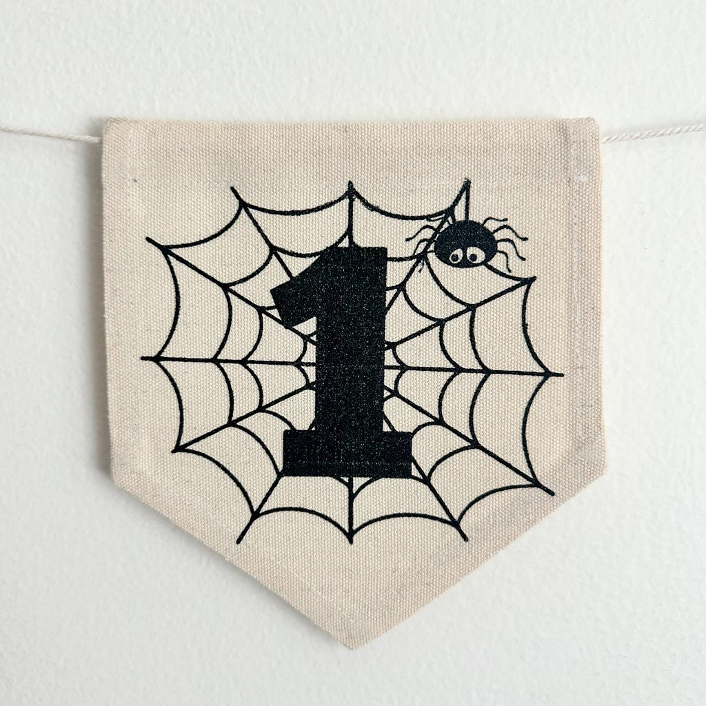 Halloween 1st Birthday Party Decorations | Spider First Birthday Tassel Banner