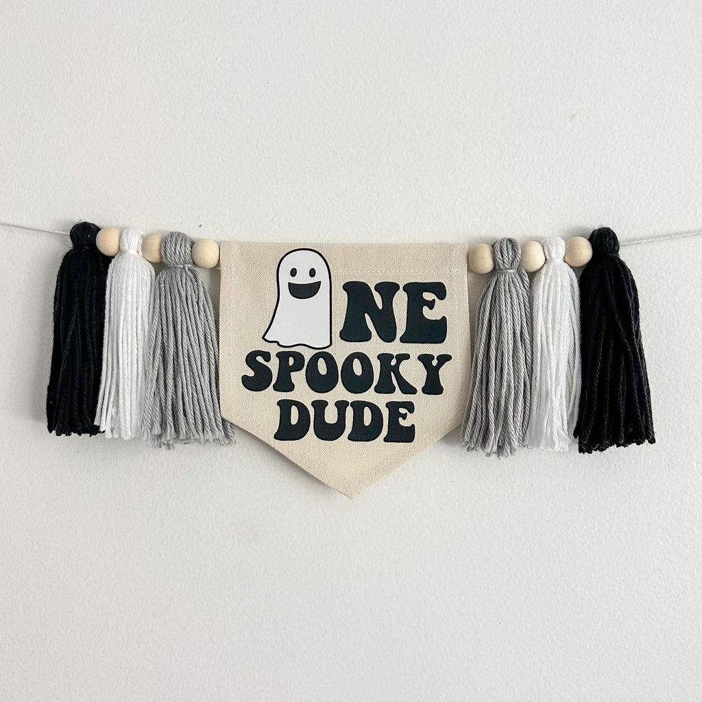 Halloween 1st Birthday Party Decorations | One Spooky Dude First Birthday Tassel Banner