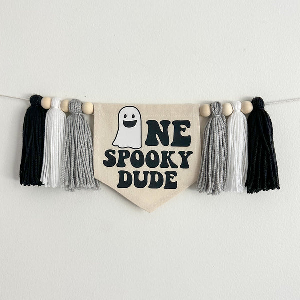Halloween 1st Birthday Party Decorations | One Spooky Dude First Birthday Tassel Banner