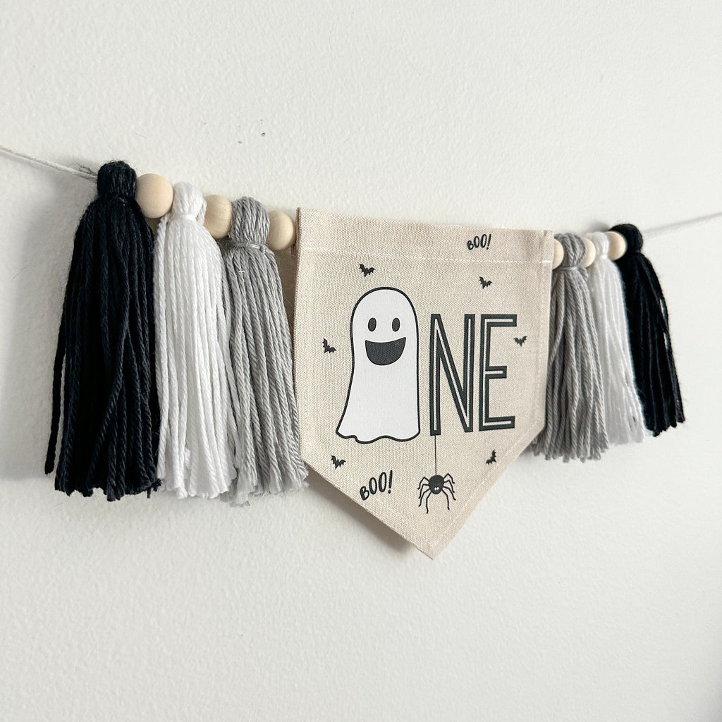 Halloween 1st Birthday Party Decorations, Ghost First Birthday, Spider High Chair Banner, Boo Sign, Halloween Theme Decor, Spooky One Banner