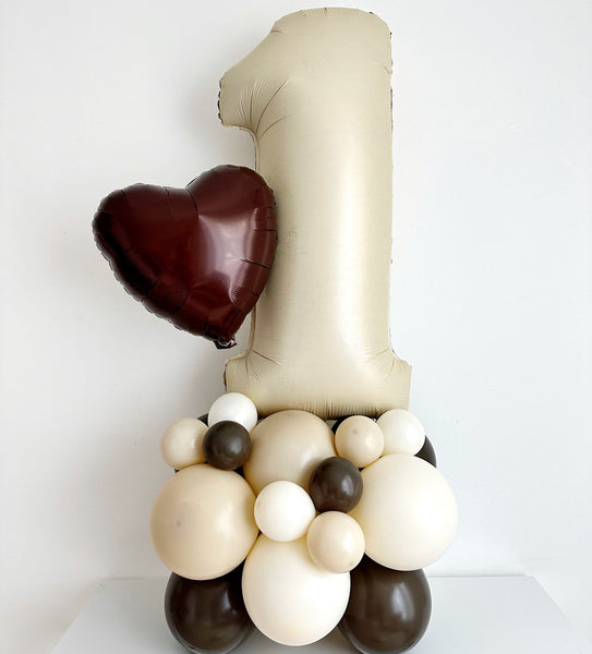 Neutral First Birthday Balloons | Neutral One Balloon Tower