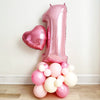 Neutral First Birthday Balloons, Pink Neutral One Balloon Tower, Minimalist Balloon Tower, Monochromatic 1st Birthday Balloons