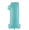 Neutral First Birthday Balloons | Light Blue Balloon Tower