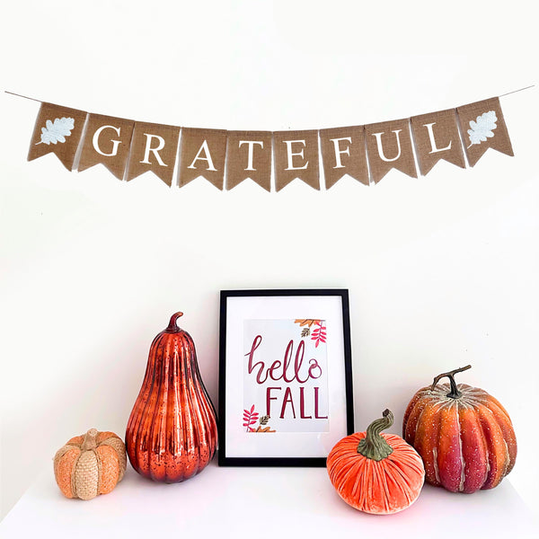 Thanksgiving Banner | Grateful Sign | Fall Party Decor