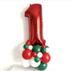 Holiday First Birthday | Red Green Balloon Tower | Christmas 1st Birthday