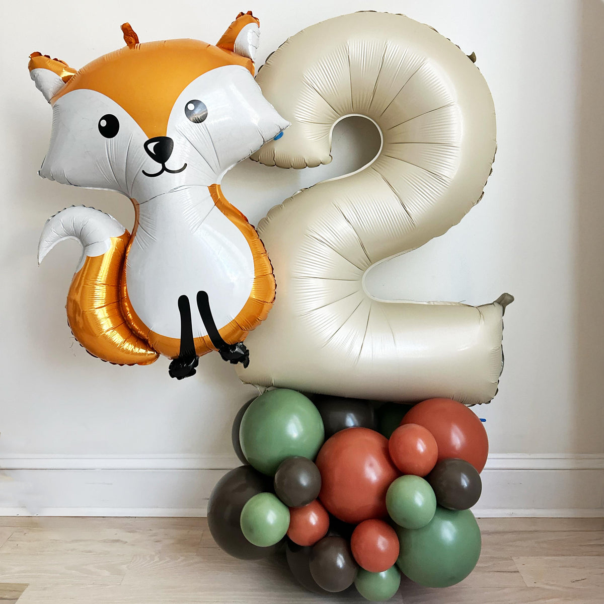 Woodland Second Birthday Balloons | Fox Balloon Tower | Fall 2nd Birth ...