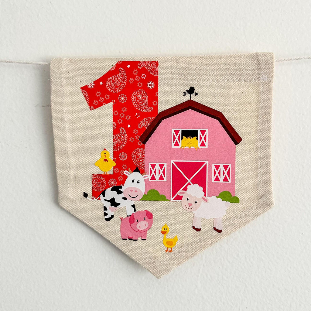 Barnyard 1st Birthday Party Decorations, Farm High Chair Banner, Farmer First Birthday Sign