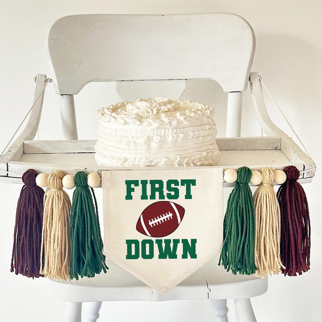 First Down 1st Birthday Tassel Banner
