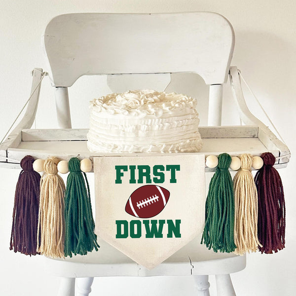 First Down 1st Birthday Tassel Banner