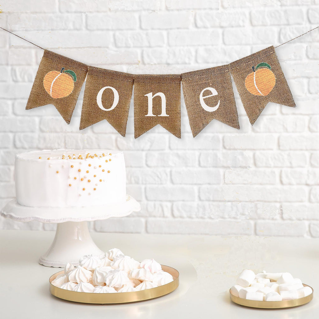 Peach One Banner | First Birthday Party Decor