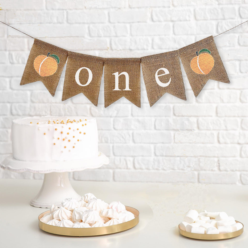 Peach One Banner | Fruit First Birthday Party Decor