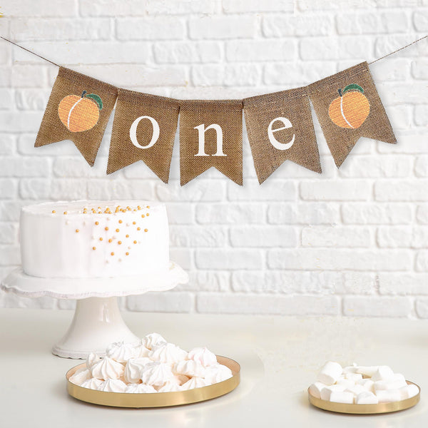 Peach One Banner | Fruit First Birthday Party Decor