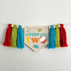 Fishing Birthday Party Decorations, OFishally Two 2nd Birthday High Chair Banner, Second Birthday Tassel Banner