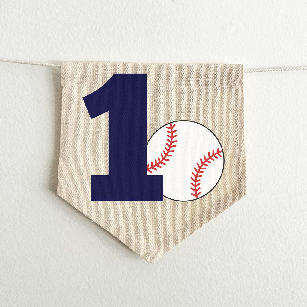 Baseball 1st Birthday Tassel Banner