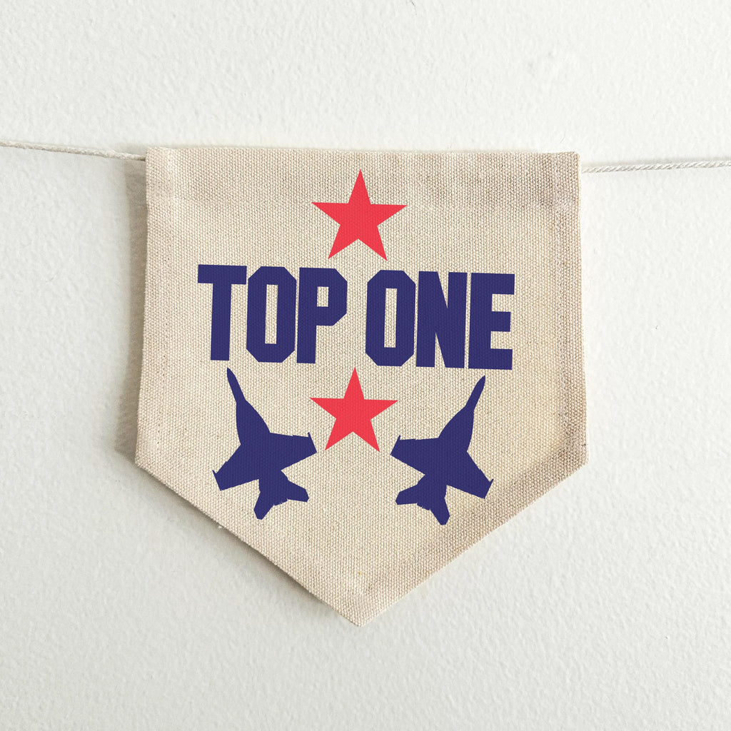 Top One Airplane First Birthday Tassel Banner
