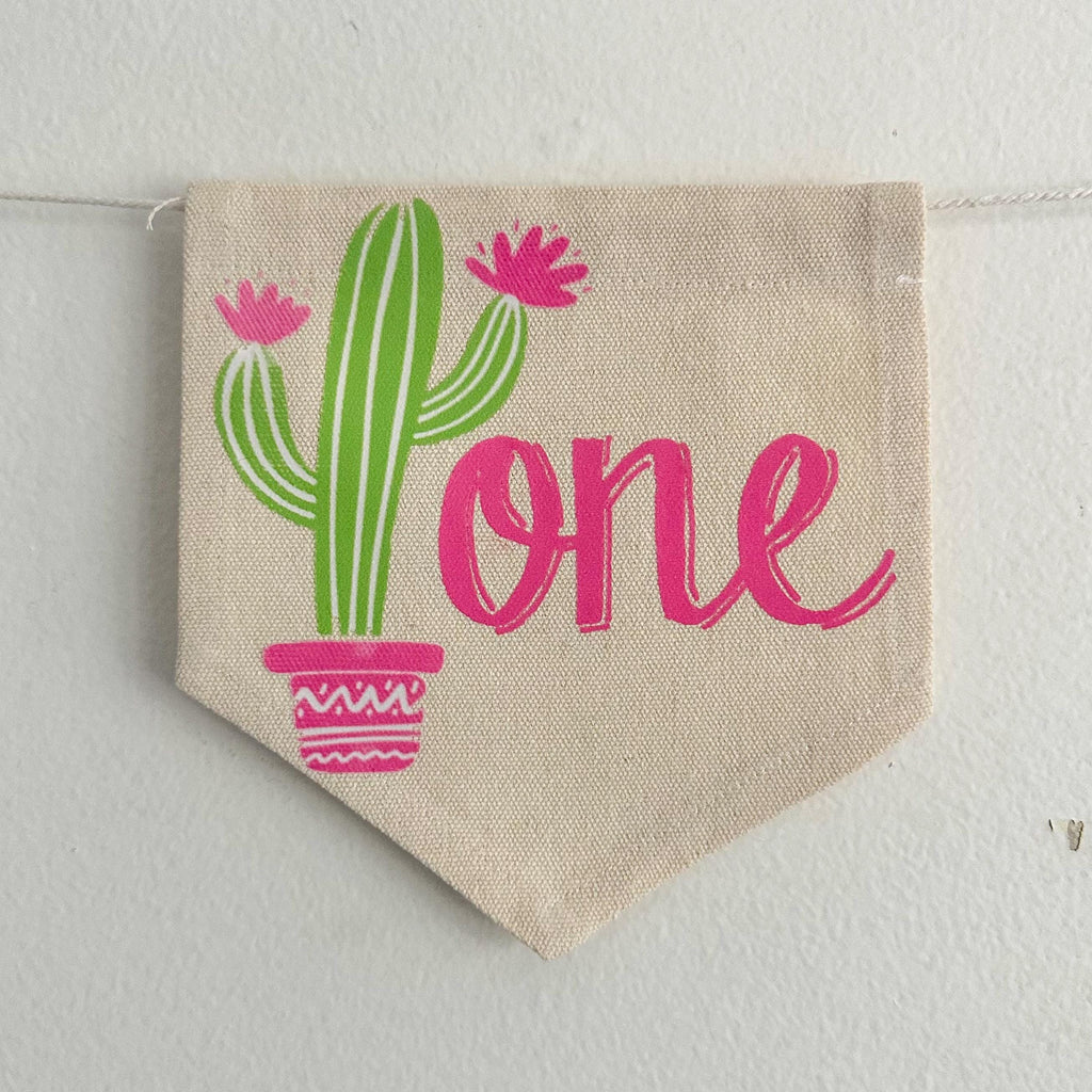 Cactus 1st Birthday Banner, Fiesta Birthday Party Decorations, Succulent First Birthday High Chair Banner