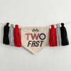 Two Fast 2nd Birthday Tassel Banner, Race Car Highchair Decoration, Racing Second Birthday Party Sign