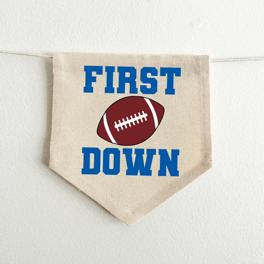 First Down Football First Birthday Tassel Banner