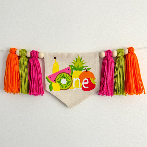 Fruit 1st Birthday Party Decorations | Tutti Frutti First Birthday High Chair Banner
