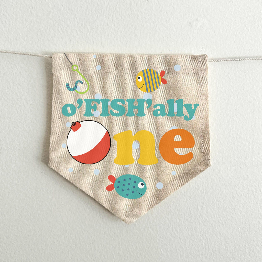 Fishing 1st Birthday Party Decorations, OFishally One High Chair Banner, The Big One First Birthday Tassel Banner