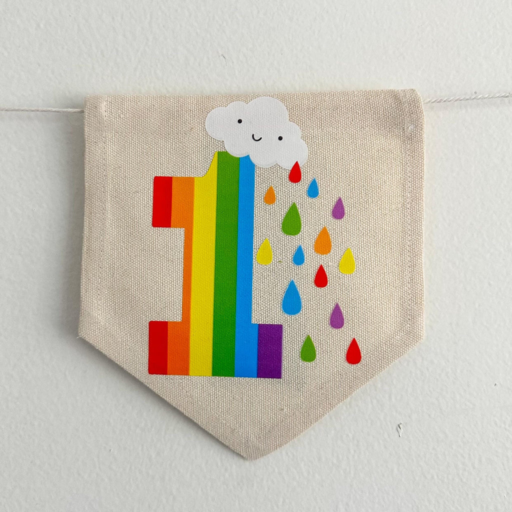 Rainbow Birthday Tassel Banner, Primary Colors Highchair Decoration, Colorful 1st Birthday Party Sign