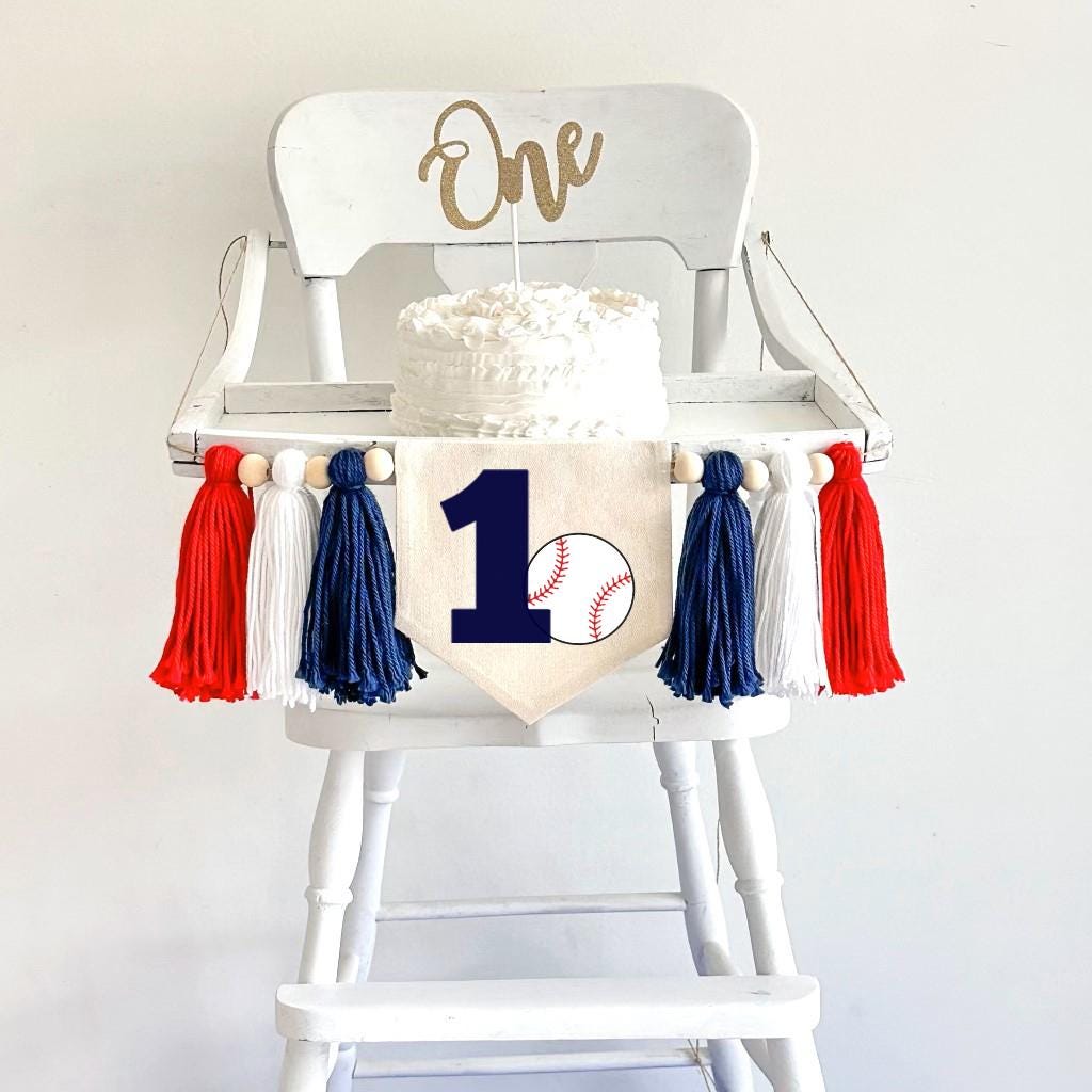 Baseball 1st Birthday Tassel Banner