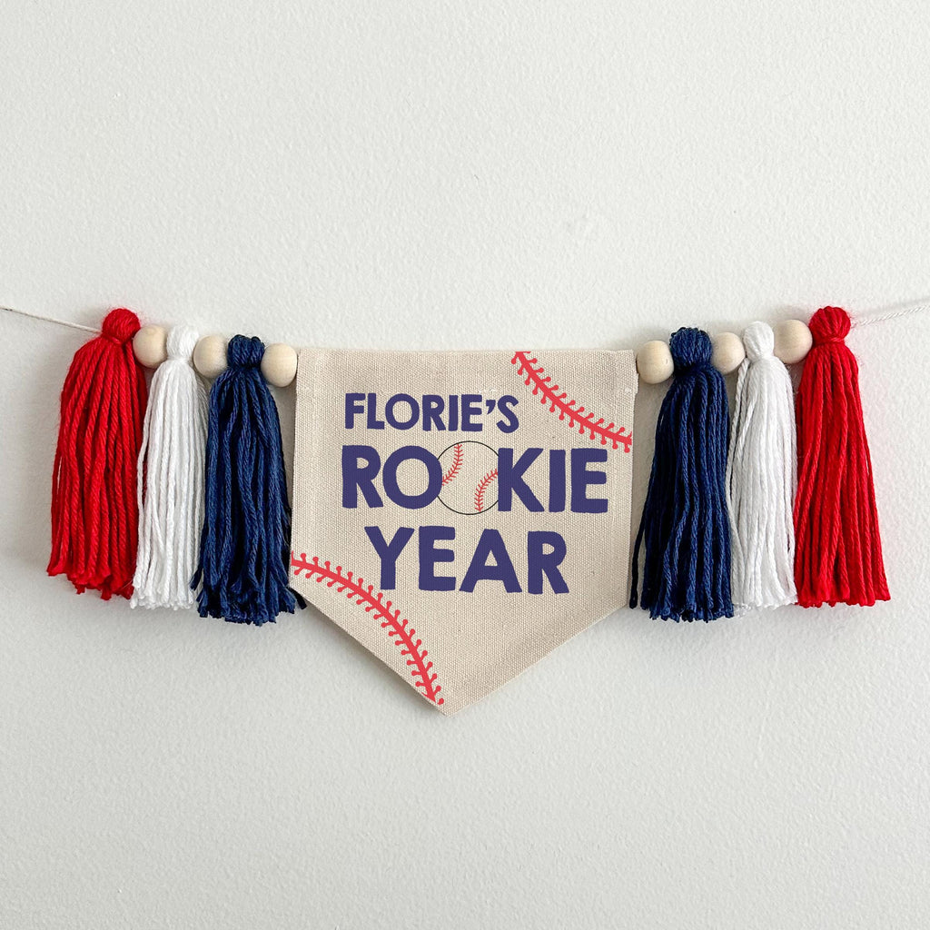 Customized Rookie of the Year Baseball Tassel Banner