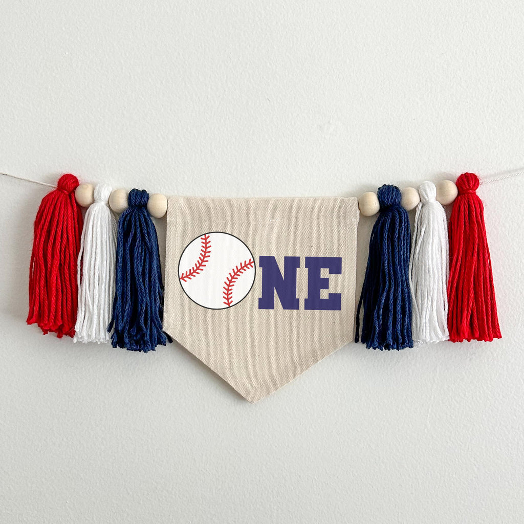 Baseball 1st Birthday Tassel Banner