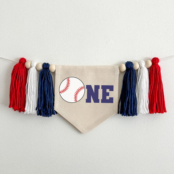 Baseball 1st Birthday Tassel Banner