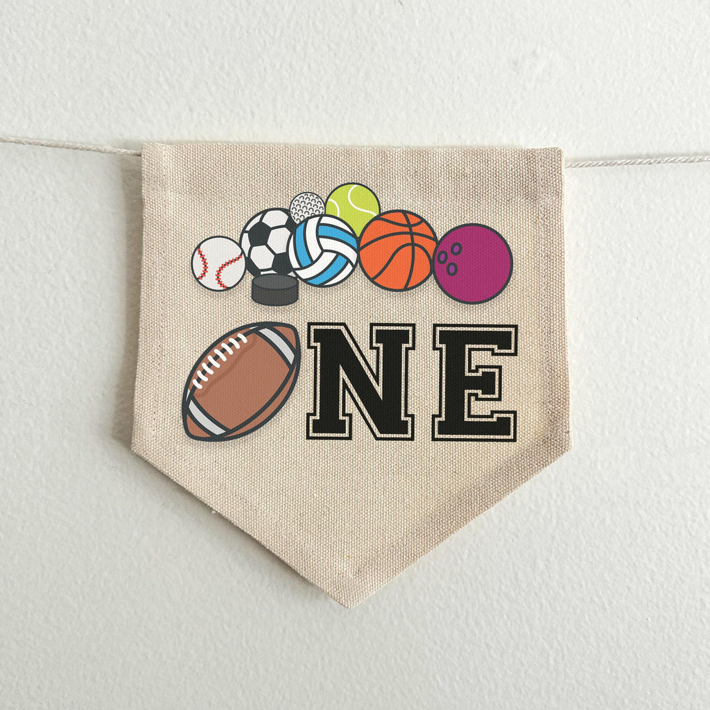 Sports 1st Birthday Tassel Banner, Football Highchair Decoration, First Down Birthday Party Sign