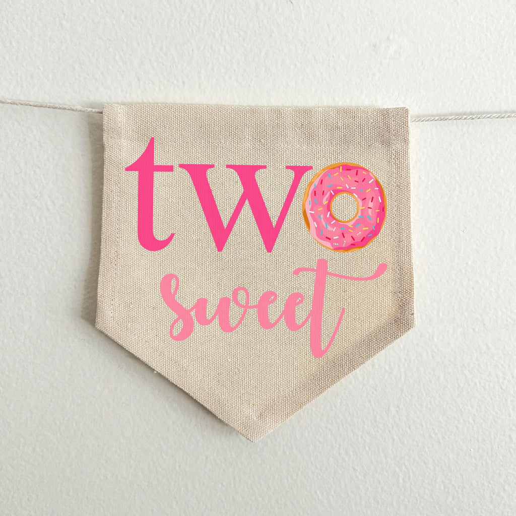 Donut 2nd Birthday Party Decorations, Two Sweet Second Birthday, Pink Doughnut High Chair Banner