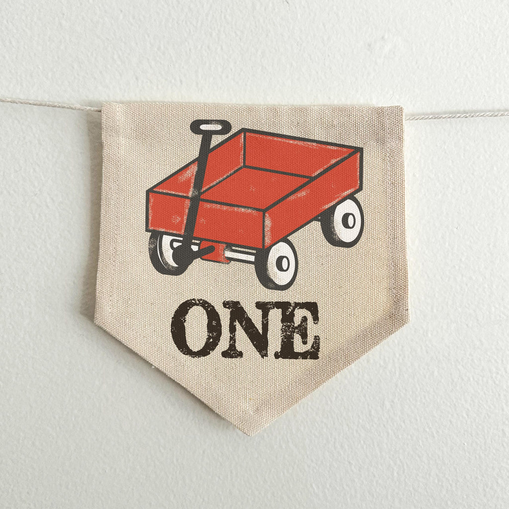 Red Wagon 1st Birthday Tassel Banner, Little Red Wagon Highchair Party Decorations, First Birthday Party, Photo Prop, Cake Smash Pennant